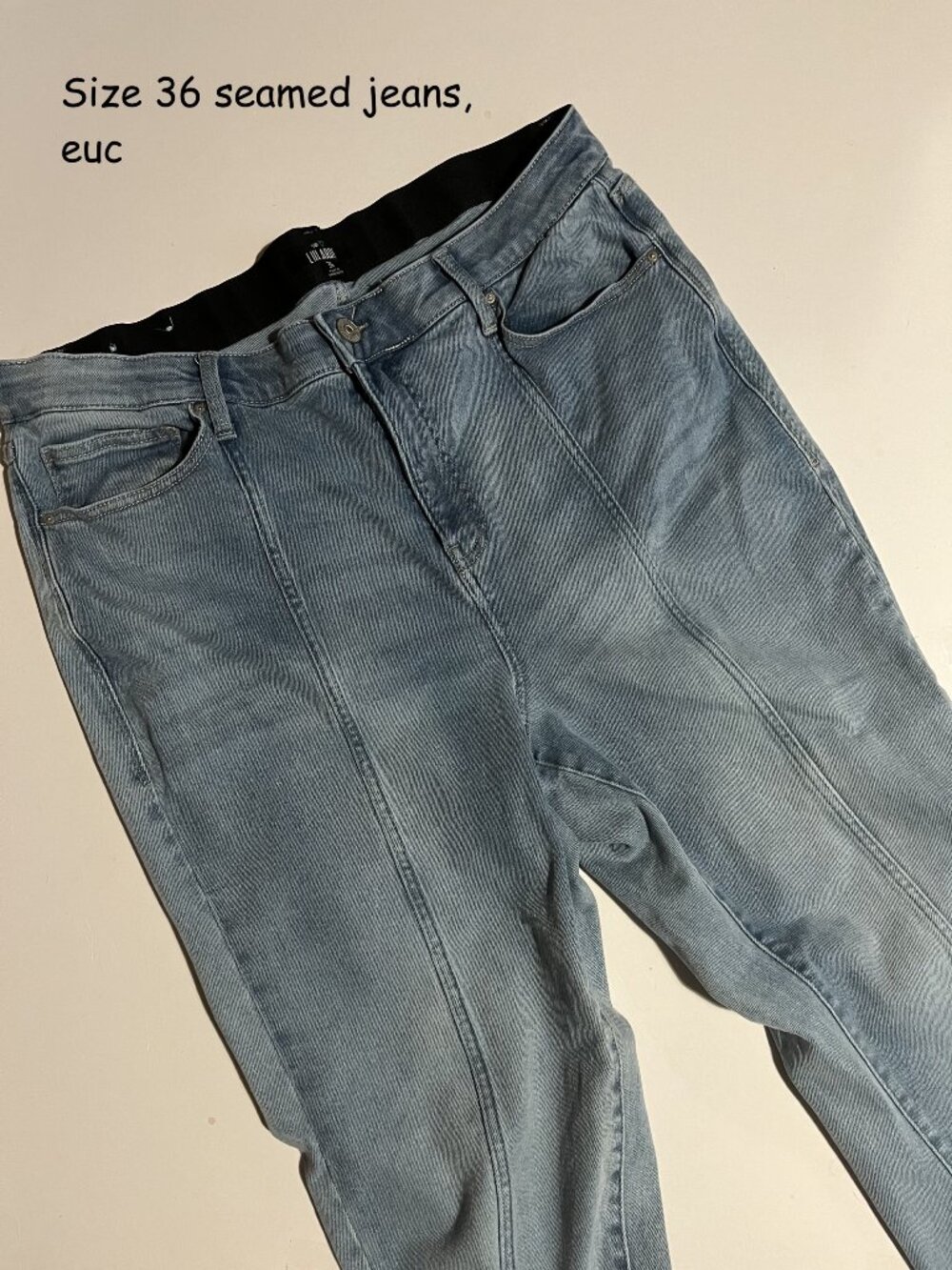 Size 36 Lularoe Seamed jeans, light blue, no distressing (228)